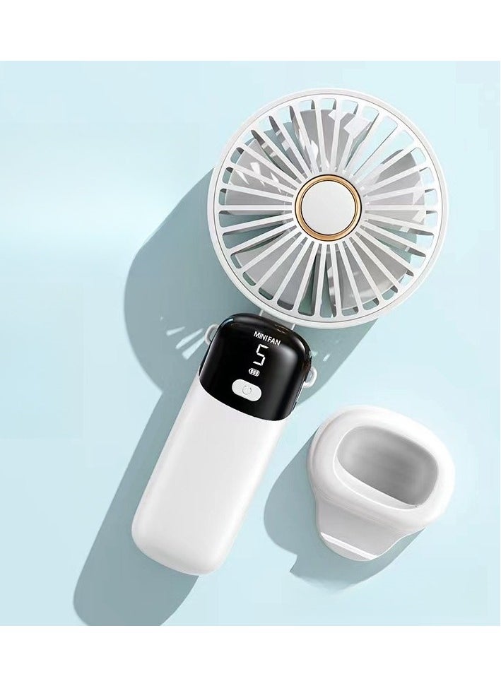 Mini Handheld Fan, 5 Speeds Portable Personal Fans with LED Screen 90° Adjustable Cooling Fan Removable Base, 3000mAh Quiet USB Fan for Home Office Outdoor Travel, 16-24 Hours Working (White) - pzsku/Z5A580F367760D2F4A7B4Z/45/_/1715774247/be7bc956-8481-4b90-9c01-0c4b7a10265a