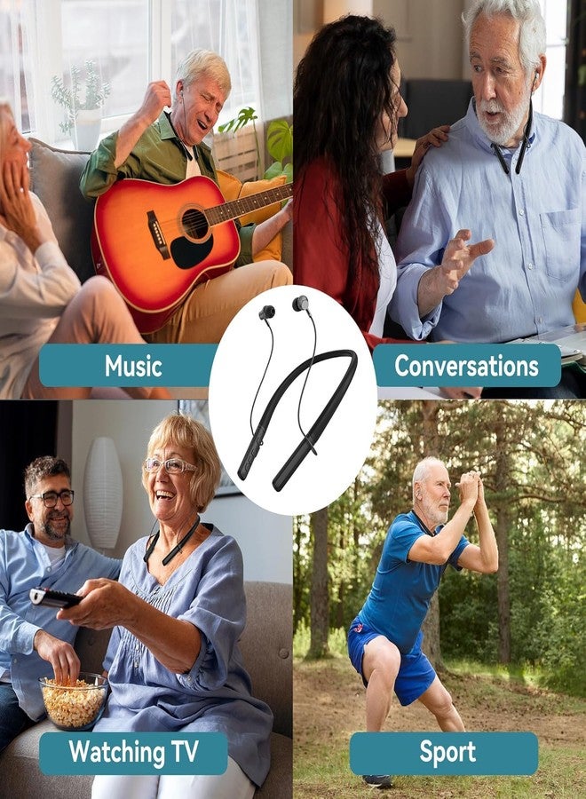 BIGASUO Neckband Hearing Aids Bluetooth Hearing Aid for Seniors Rechargeable Hearing Aids Amplifier with Noise Canceling for Watching TV, Music & Calls (B24) - Image 5