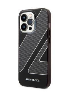 AMG iPhone 14 Pro Case Transparent Double Layer Back Cover with Checkered Flag Pattern / Lifted Ring Case / Bumper Protection / Slim Profile / Easy Snap-On / Drop Protection - Black  - Image 4