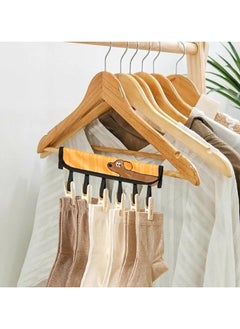 CMGTYYD Folding Clothespin Hanger, Portable Drying Rack With 6 Clips, Travel-Friendly Foldable Fabric, Space-Saving Multi-Functional Clothesline For Towels, Laundry  - Image 3