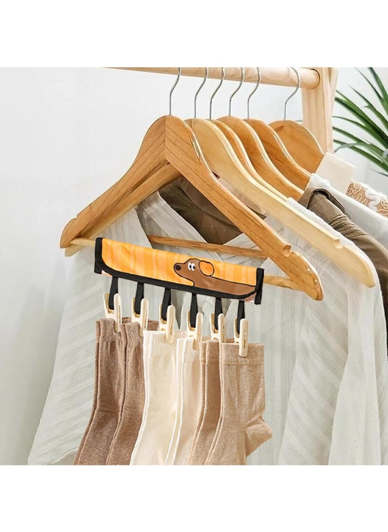 CMGTYYD - Folding Clothespin Hanger, Portable Drying Rack With 6 Clips, Travel-Friendly Foldable Fabric, Space-Saving Multi-Functional Clothesline For Towels, Laundry - Image 1