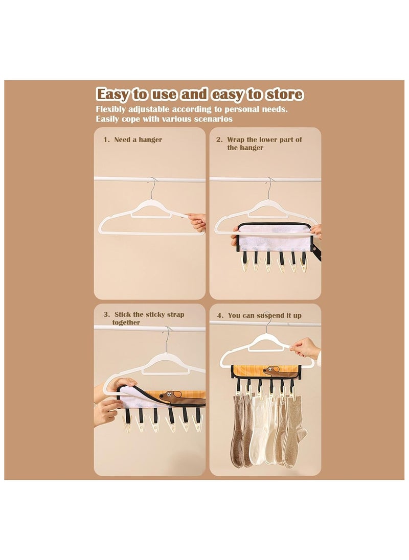 CMGTYYD - Folding Clothespin Hanger, Portable Drying Rack With 6 Clips, Travel-Friendly Foldable Fabric, Space-Saving Multi-Functional Clothesline For Towels, Laundry - Image 1
