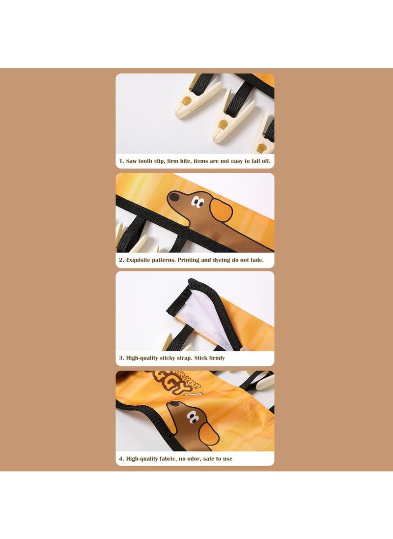 CMGTYYD - Folding Clothespin Hanger, Portable Drying Rack With 6 Clips, Travel-Friendly Foldable Fabric, Space-Saving Multi-Functional Clothesline For Towels, Laundry - Image 1