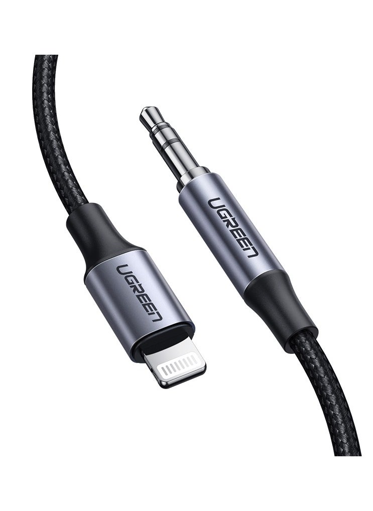 Ugreen UGREEN Lightning to 3.5mm Aux Cable Aluminum Shell with Braided 1m (Black)  - Image 1