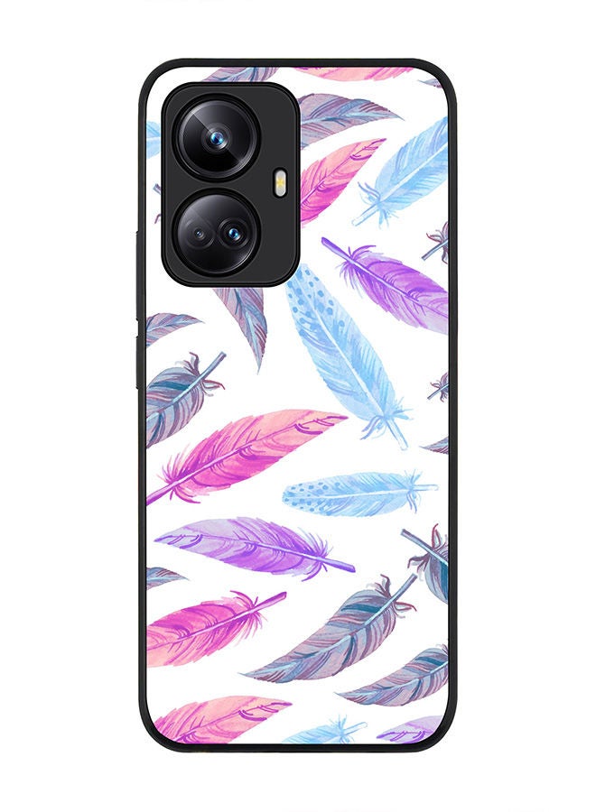 Stylizedd Rugged Black edge case for Realme 10 Pro Plus 5G Slim fit Soft Case Flexible Rubber Edges Anti Drop TPU Gel Thin Cover -  Feather Colors - Image 1