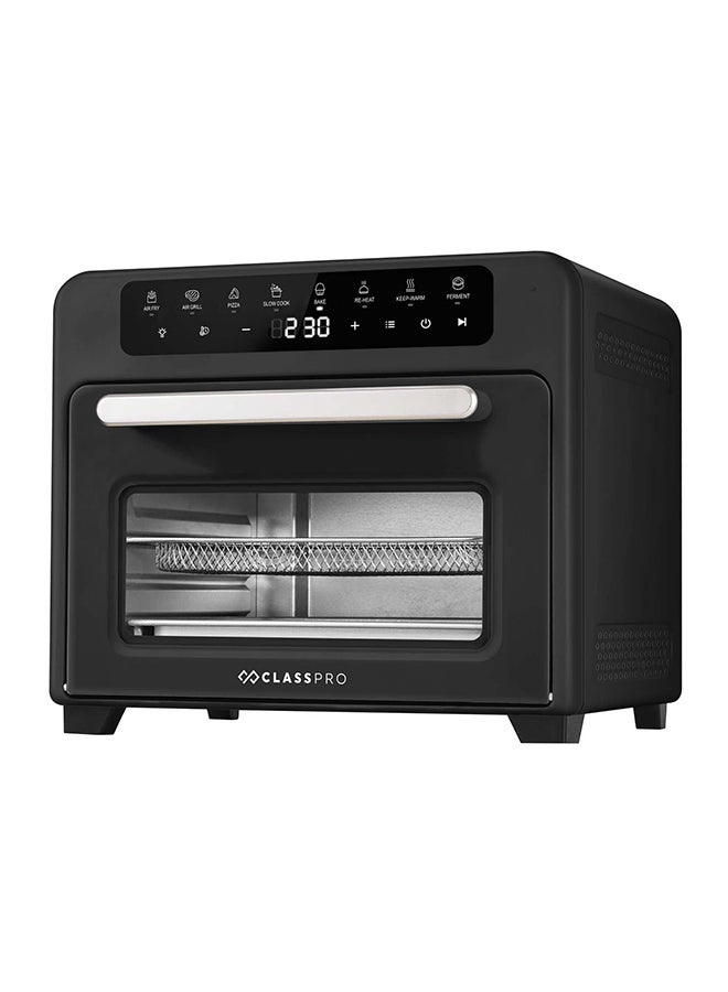 ClassPro فرن متعدد الطهي وقلاية هوائية، 20 لتر، لوحة رقمية، أسود