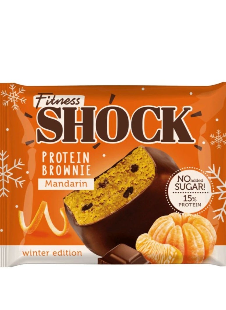 Fitness Shock - Fitness Shock Protein Brownie, Mandarin Flavor – 10 x 50g - Image 1
