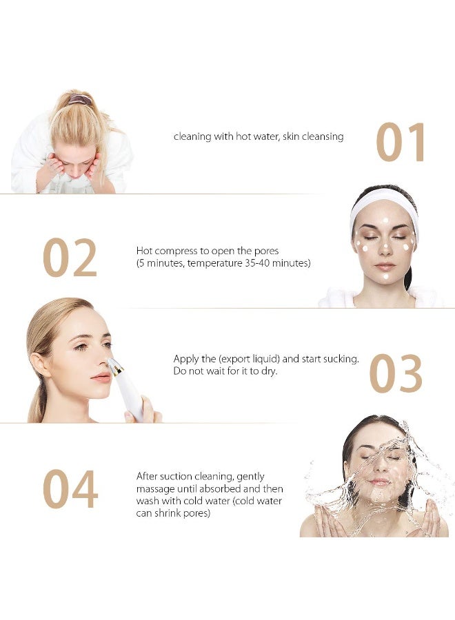 Electric Blackhead Remover Small Bubble Pore Cleanser, Three Mode Facial Massage Device with Curved Needle Kit, Portable Beauty Care Tool for Smooth Oil Free Skin - Image 5