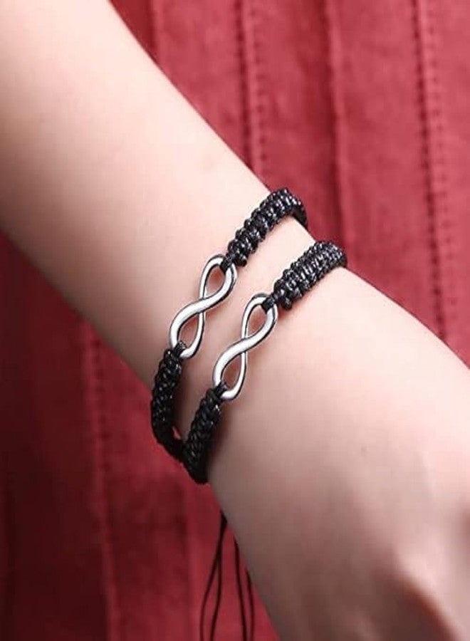 ARTIFICIAL TREE Infinity Black Thread Bracelet | Nazar Battu | Adjustable for Women, Girls, Men & Boys - 2 Piece Set (AT GIRLS BRCT 070) - Image 3