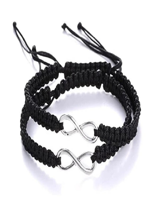 ARTIFICIAL TREE Infinity Black Thread Bracelet | Nazar Battu | Adjustable for Women, Girls, Men & Boys - 2 Piece Set (AT GIRLS BRCT 070) - Image 1