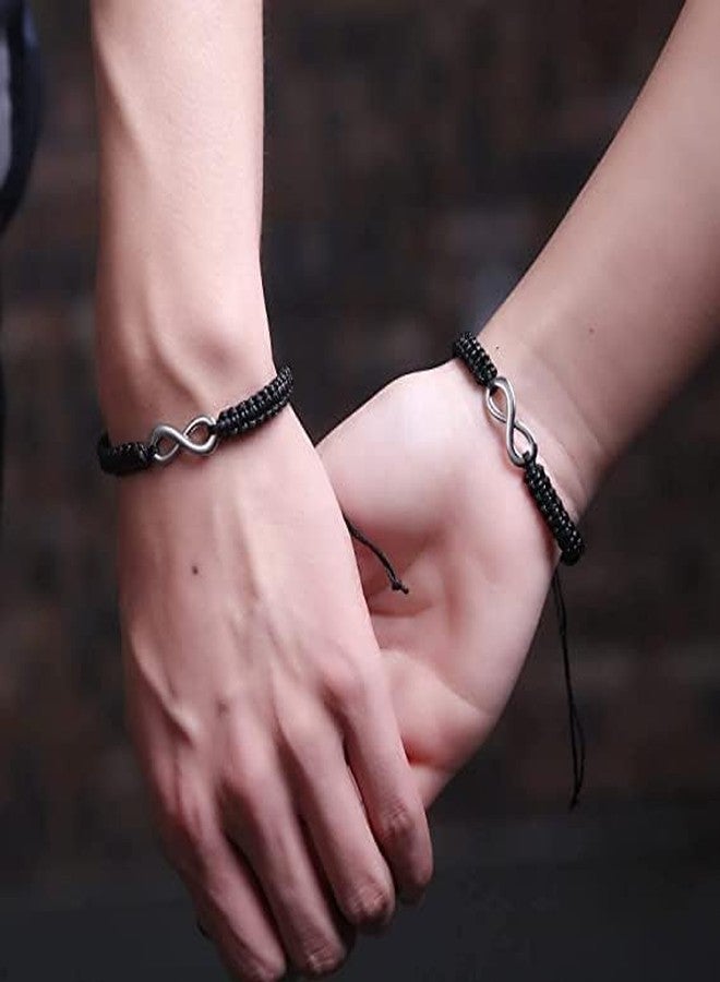 ARTIFICIAL TREE Infinity Black Thread Bracelet | Nazar Battu | Adjustable for Women, Girls, Men & Boys - 2 Piece Set (AT GIRLS BRCT 070) - Image 2