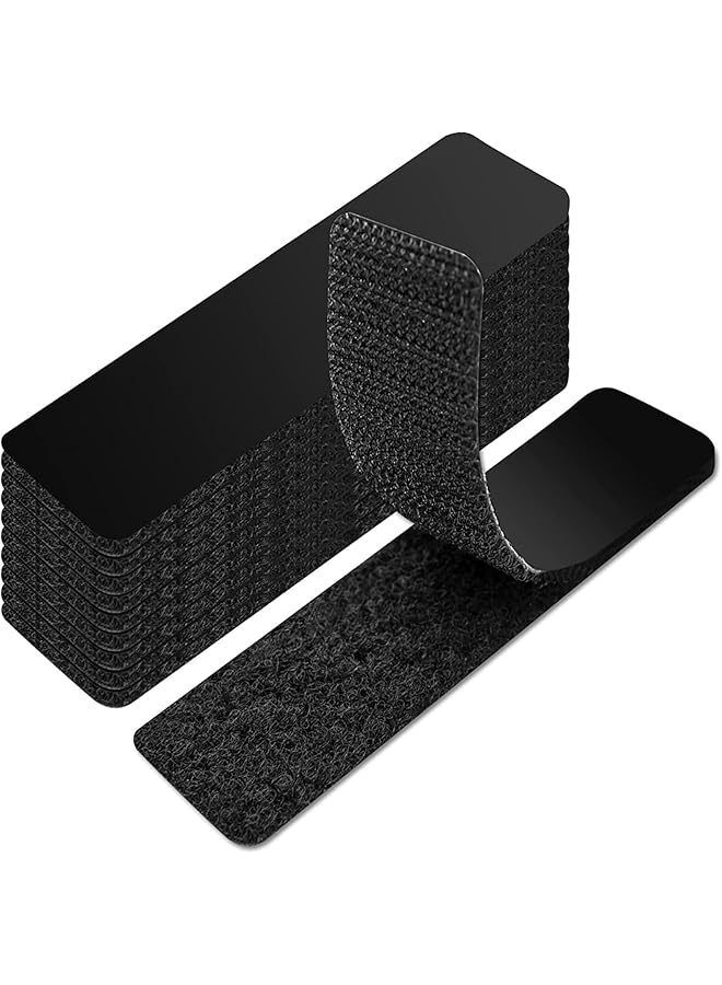 PROMASS promass Hook and Loop Tape, 30 Sets Nylon Self Adhesive Heavy Duty Strips, Hook Loop Strips with Adhesive Heavy Duty, Sticky Back Tape Fastener, for Office, Home, School, Crafting (Black 3X 10cm)  - Image 1