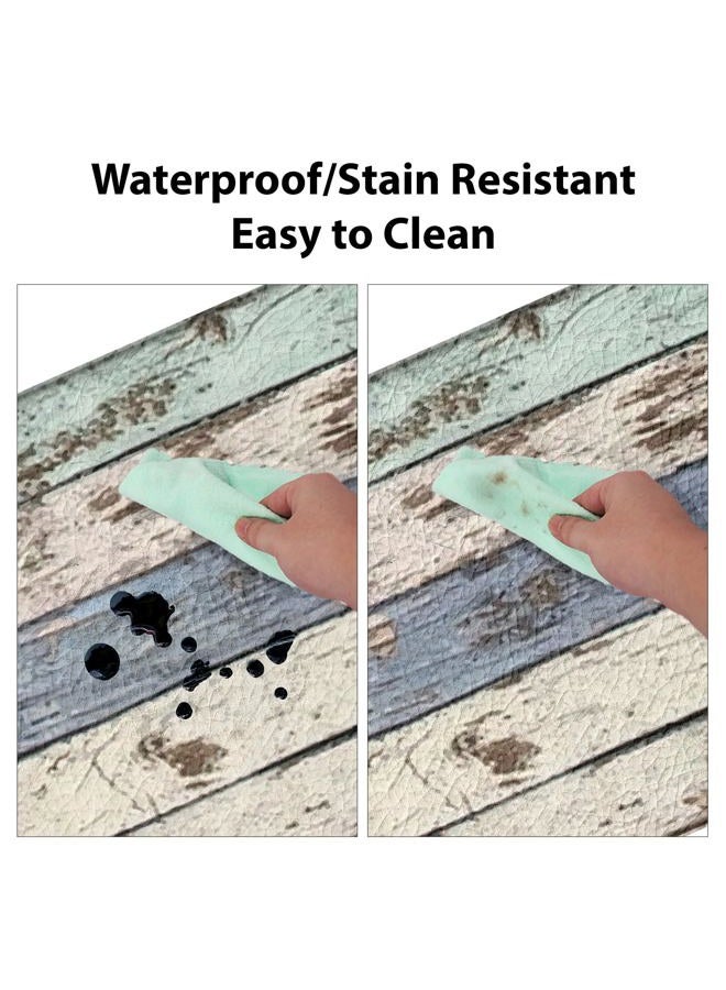 SPEPLA Four-Color Imitation Wood Grain Kitchen Mat, 2 Pack - Image 3