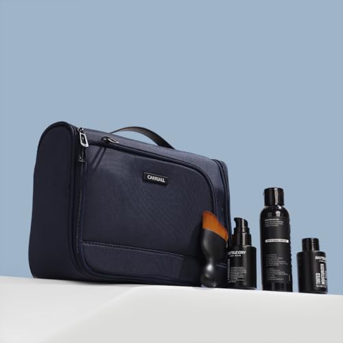 Carriall Toiletry Bag for Men & Women | The Prepp Kit | Hanging Travel Organizer with Hook | Waterproof 6L Wash Bag (Navy Blue) - Image 2