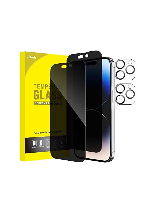 Jetech - JETech Privacy Full Coverage Screen Protector for iPhone 14 Pro 6.1-Inch with Camera Lens Protector, Anti-Spy Tempered Glass Film, 2-Pack Each - Image 1