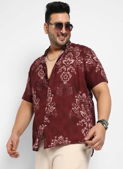 Instafab Plus Men's Brown Ethnic Motif Shirt  - Image 1