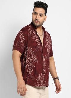 Instafab Plus Men's Brown Ethnic Motif Shirt  - Image 3