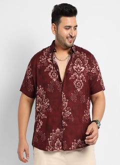 Instafab Plus Men's Brown Ethnic Motif Shirt  - Image 2