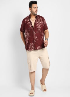 Instafab Plus Men's Brown Ethnic Motif Shirt  - Image 5