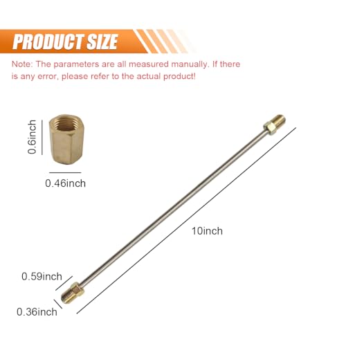 LHDOS 3PCS 316 Brake Line Kit with Fittings 10 Long Stainless Steel Brake Line with Inverted Double Flare Ends Flexible Brake Line Repair Kit with Standard Tube Nuts Unions 10 Inch - Image 3