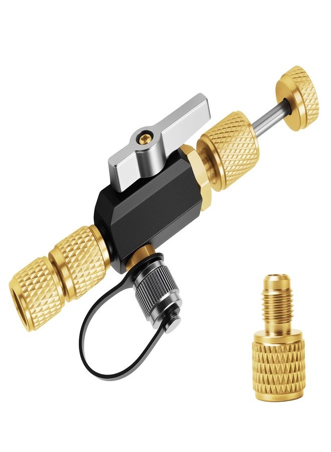 Behonor Mega Flow Vacuum-Rated Valve Core Removal Tool,1/4"& 5/16" Dual Valve HVAC Valve Core Removal Tool,20 Micron Vacuum, Compatible with R22 R410A R32 R134a,Essential HVAC Tools - Image 1