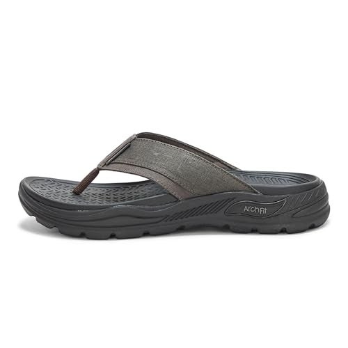 SKECHERS صندل سكيشرز للرجال بتصميم آرتش فيت موتلي إس دي-ريغيل من قماش، أسود، 14 - Image 2
