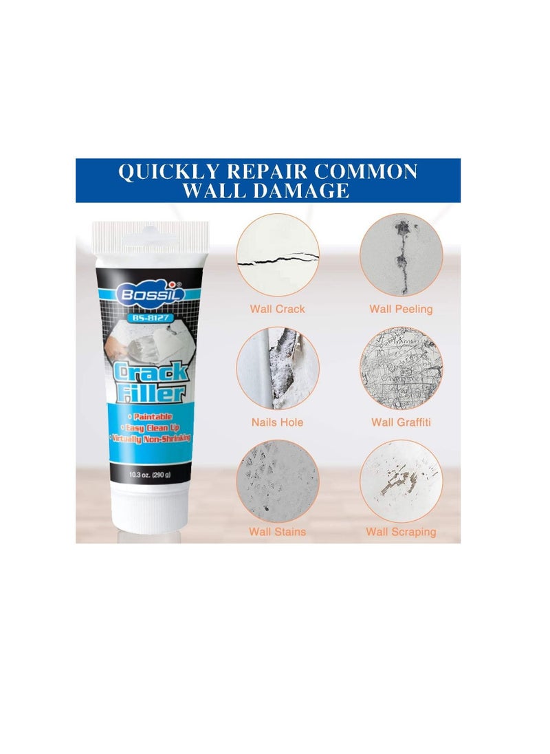 Bossil - Bossil Multipurpose Crack Filler 290g White BS-8127, Non Shrinkable, Smooth and Durable, Easy to Fill Cracks & Gaps in a Single Application - Image 1