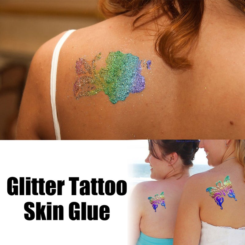 EELHOE 8ML Flash Tattoo Skin Glue Skin Glitter Powder for Facial Body Painting Eye Makeup - Image 3