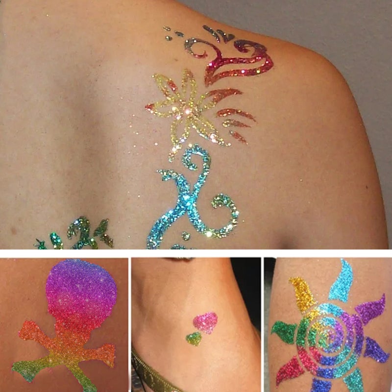 EELHOE 8ML Flash Tattoo Skin Glue Skin Glitter Powder for Facial Body Painting Eye Makeup - Image 5