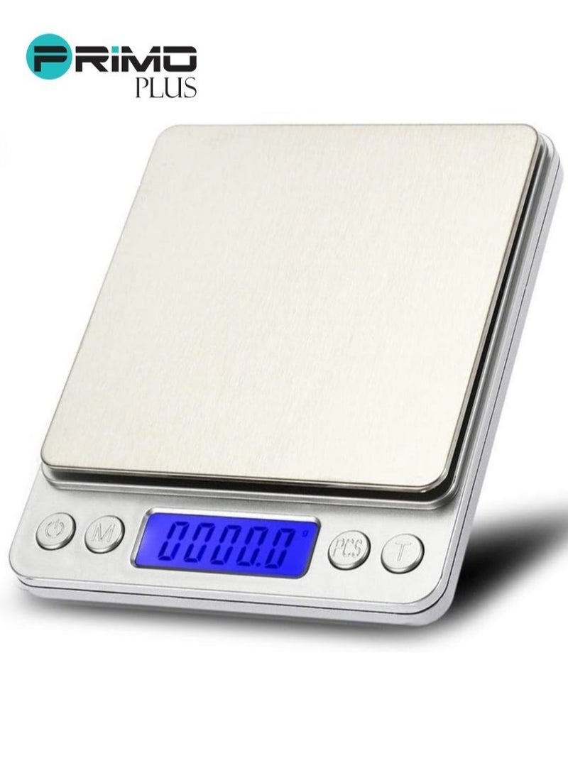 بريمو بلس ميزان طعام رقمي صغير مزود بكفة فضي - Image 5