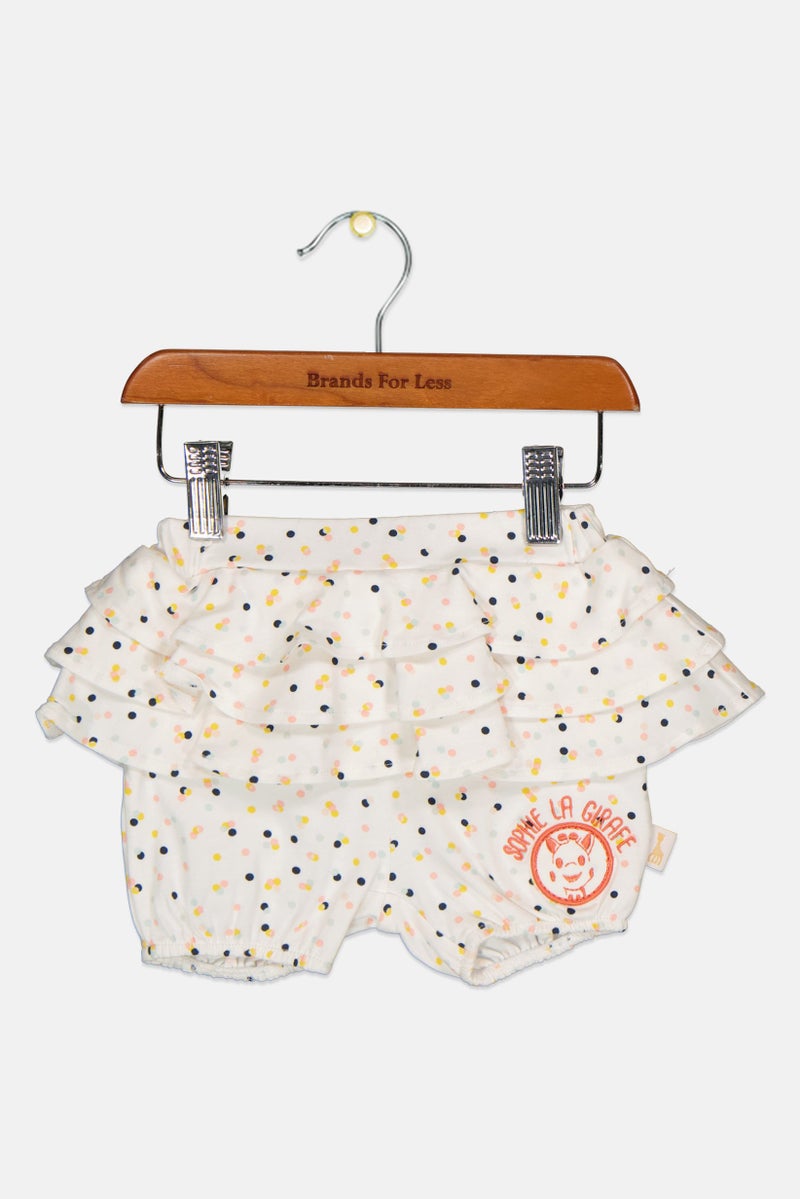 Sophie la girafe Toddlers Girl Allover Print Ruffle Bum Shorts, Multicolor - Image 1