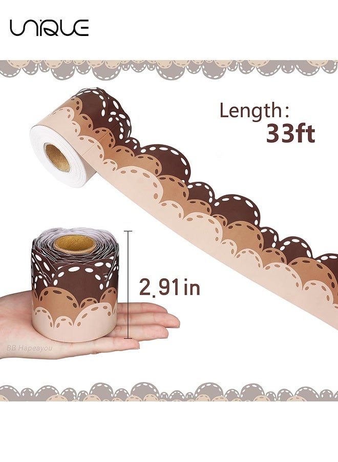 يونيك حدود لفصل دراسي مقاومة للماء بسحابة بنية بامتداد 10 أمتار - حدود لوحة إعلانات متدرجة - زينة للسبورة - ديكور حدود مناسب للعودة إلى المدرسة للفصول الدراسية والمكاتب وجدران السبورة (سحب) - Image 2