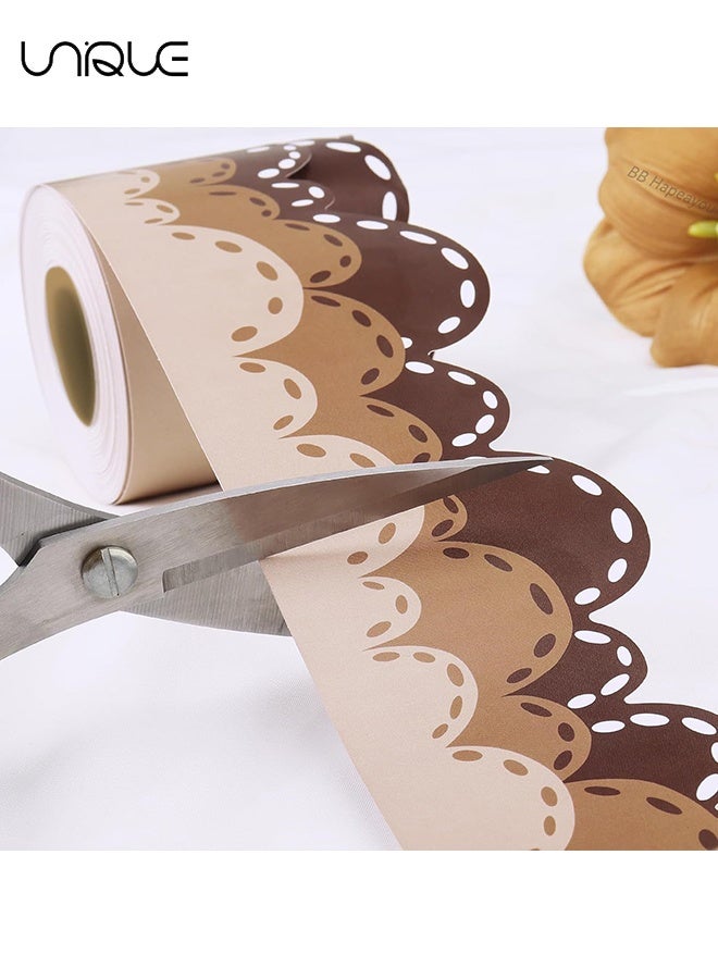 يونيك حدود لفصل دراسي مقاومة للماء بسحابة بنية بامتداد 10 أمتار - حدود لوحة إعلانات متدرجة - زينة للسبورة - ديكور حدود مناسب للعودة إلى المدرسة للفصول الدراسية والمكاتب وجدران السبورة (سحب) - Image 3