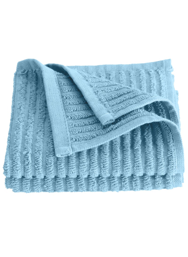 SIGNOOLA Signoola Multi-Purpose Towel Set Of 4 Pcs 30 x 30 cm Light Blue stripe, 100% cotton.  - Image 3