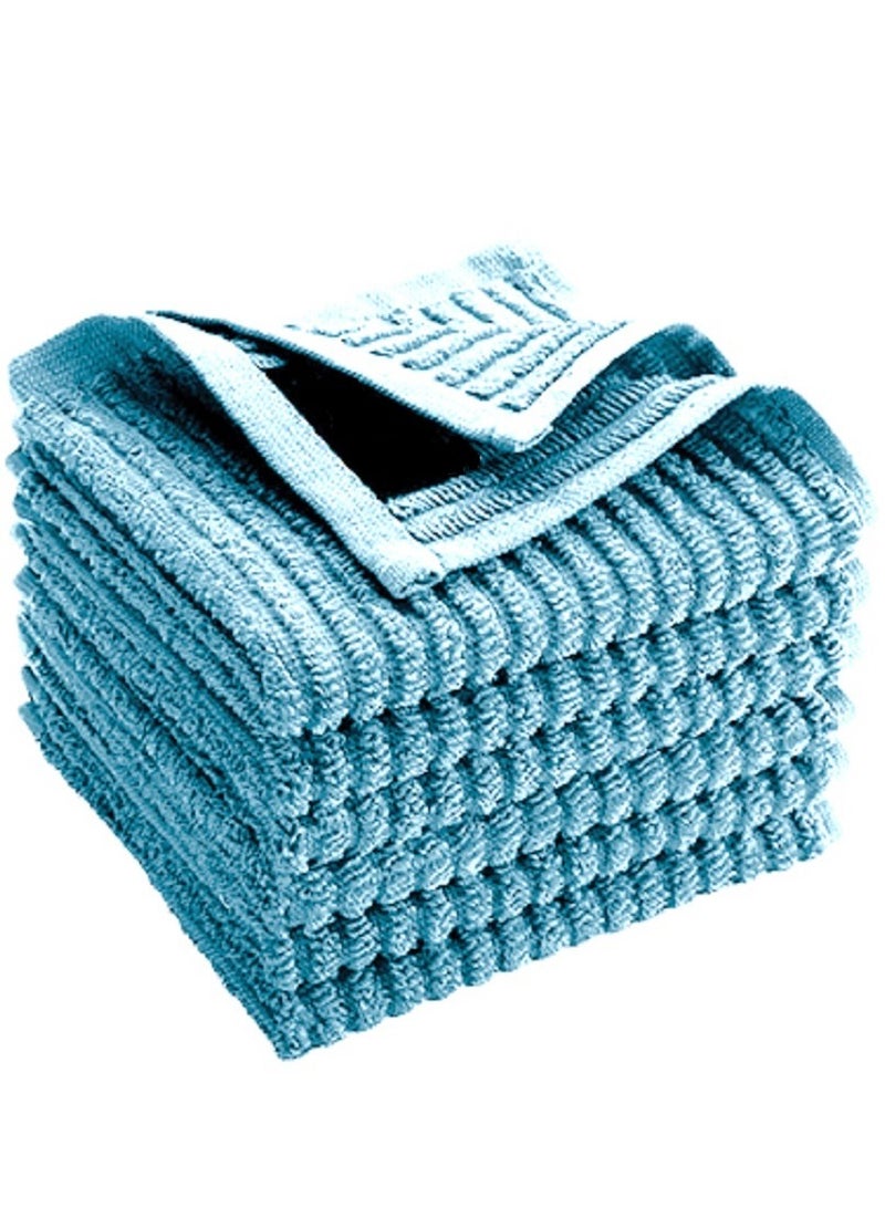 SIGNOOLA Signoola Multi-Purpose Towel Set Of 4 Pcs 30 x 30 cm Light Blue stripe, 100% cotton.  - Image 1