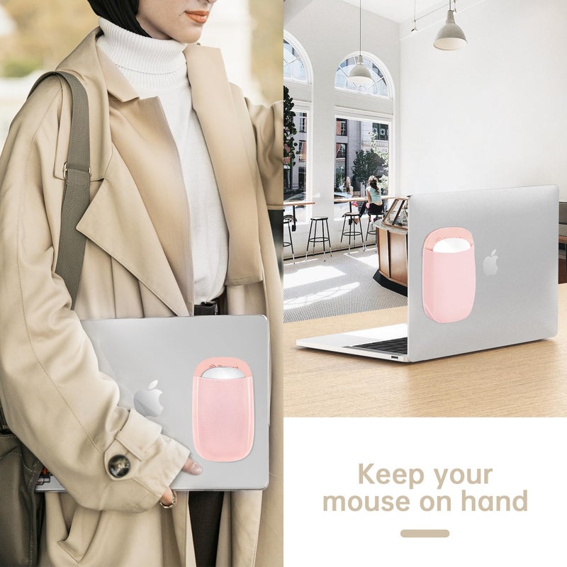 Epessa Slim Mouse Holder for Laptop, Mouse Pouch/Mouse Sleeve for Laptop, Computer Mouse Holder, Case for Magic Mouse, Reusable Adhesive, No Glue Residue, Compatible with iPad or MacBook - Image 2