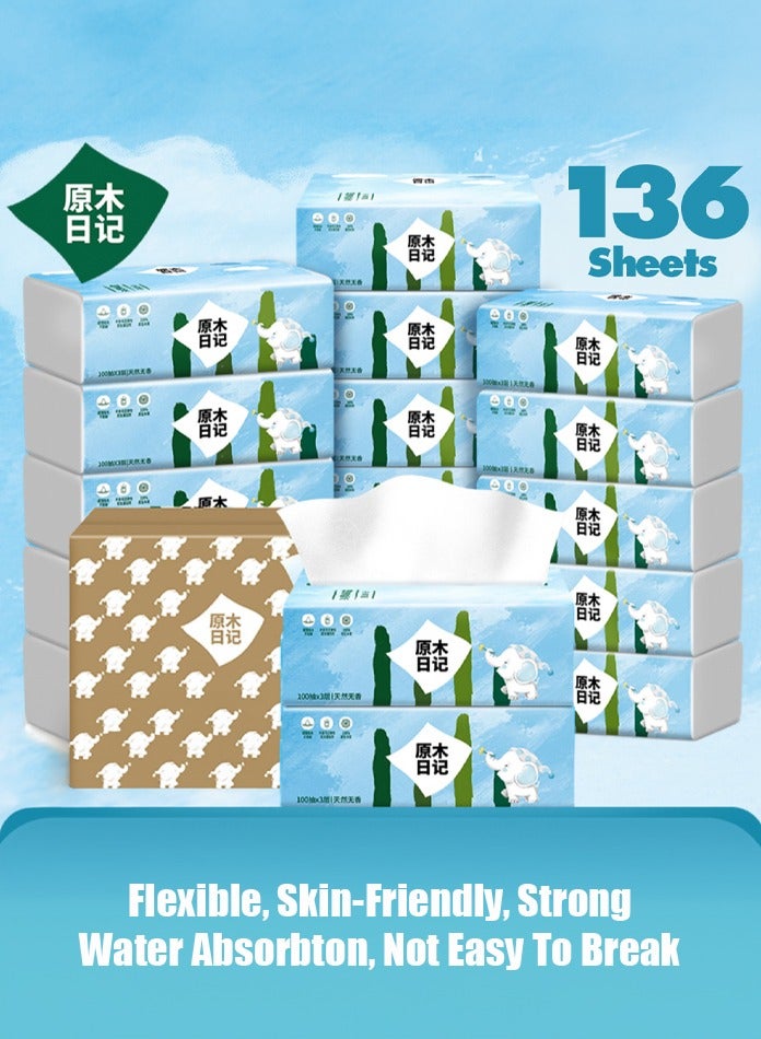 MODI Soft Facial Tissues 136 White Sheets X 3 Ply, Pack Of 30  - Image 4