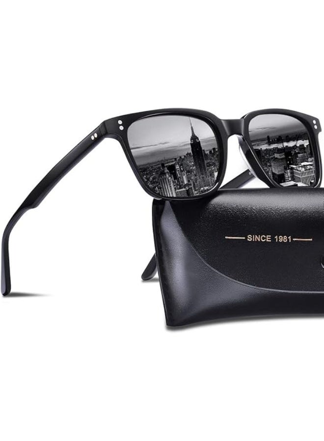Field Polarized  Sunglasses for Men Women, UV400 Protection Sun Glasses TR Fashion Anti-Glare Sun Shades for Driving, Fishing, Traveling (Black) - Image 1