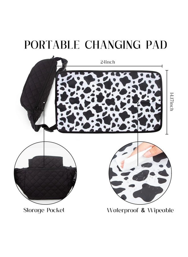 Pripher Pripher Small Diaper Bag with Portable Changing Pad, Crossbody Diaper Bag Pack with Wipes Pocket for Mom and Dad, Mini Diaper Bag Fanny Pack for Baby Travel, Black - Image 4