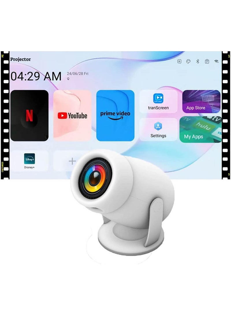 بروجكتور ميني ذكي بدقة 4K – يعمل بنظام أندرويد 12، سطوع أكثر من 4000 لومن، واي فاي 6 وبلوتوث 5.0، متوافق مع الآيفون واللابتوب وتي في ستيك والسينما المنزلية - Image 2