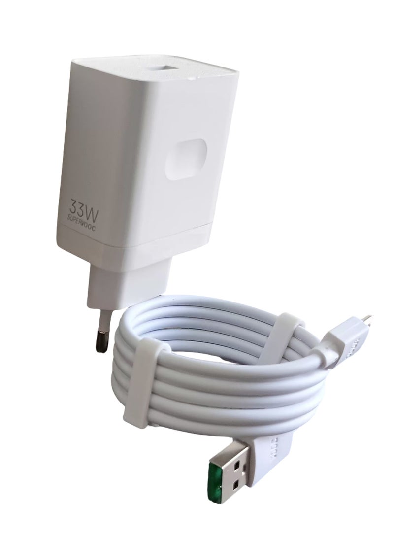شاحن سريع Super VOOC 33 وات مع كابل USB-C متوافق مع Oppo Reno 8 - Image 3