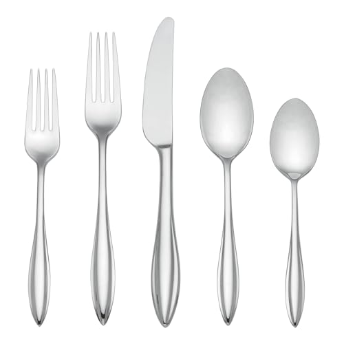 Lenox Sculpt 65-Piece Flatware Set, Metallic - Image 1