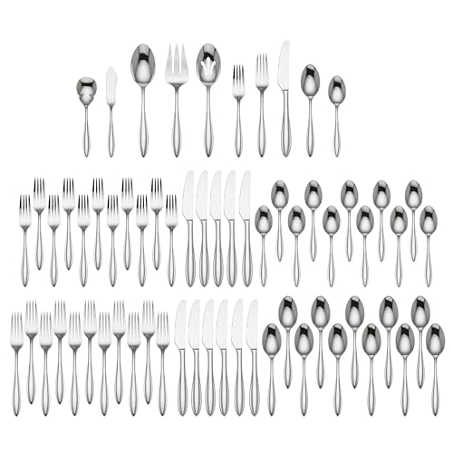 Lenox Sculpt 65-Piece Flatware Set, Metallic - Image 2