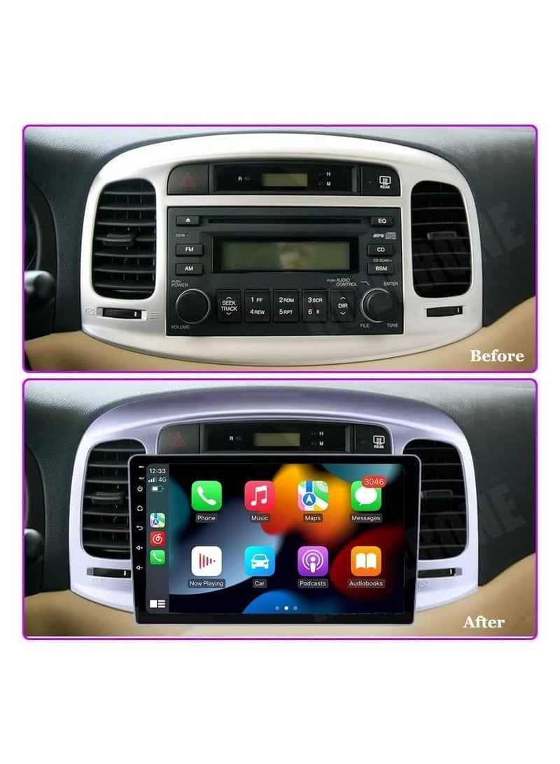 SHEZA STAR Android Car Stereo for Hyundai Accent 2006-2011 2GB RAM 32GB ROM Support Carplay, Mirror Link Wi-Fi BT, Radio GPS Navigation, 9 Inch IPS Touch Screen with AHD Camera Included - Image 2