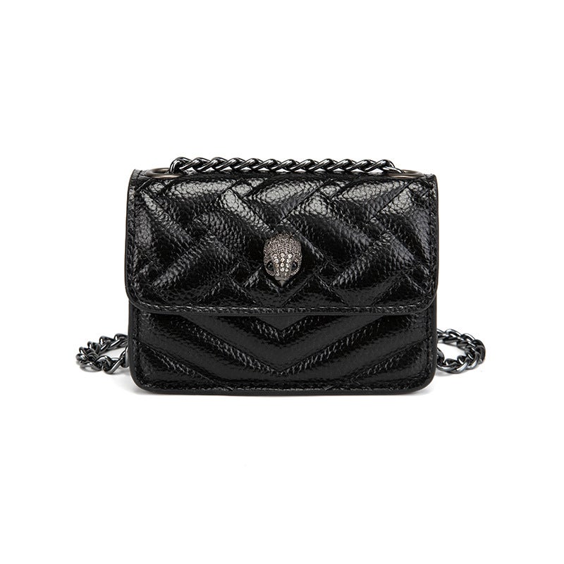 Kurt Geiger Elegant Chain Shoulder Bag with Eagle Head Charm - Mini Square Design