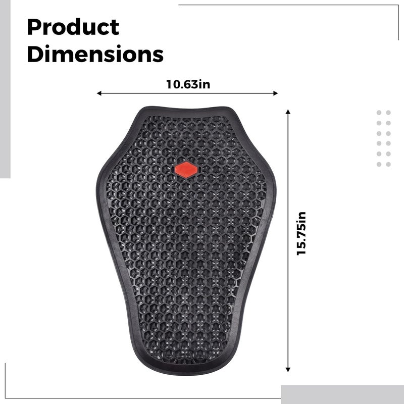 Ce Certified Ergonomic Motorcycle Back Protector, Impact Absorbing Riding Pad with Honeycomb Structure, Universal Fit for Adult Bikers, Color: Black - Image 4