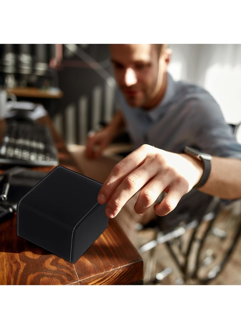 Barakah Watch Box, Leather Watch Storage Case Single Slot with Removable Pillow, Portable Wristwatch Display Organizer for Travel or Home, Gift Box for Men and Women, 2 Pack Black - Image 4