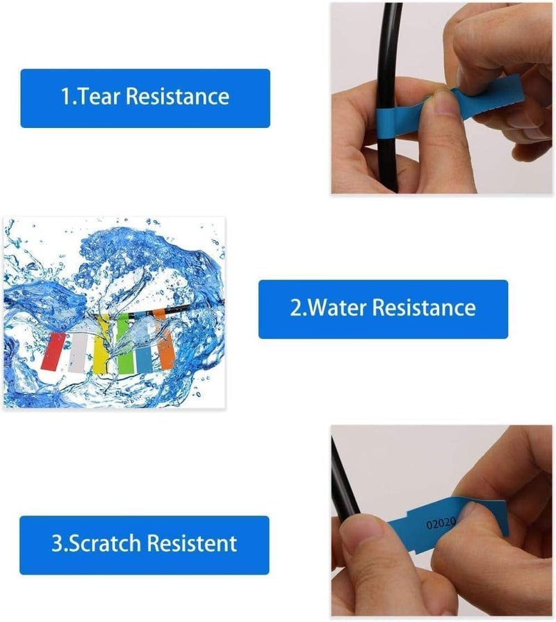 True-Ally 240 PCS Cable Labels, 8 Colors Waterproof Cable Tags Wire Labels for Cable Management, Cord Labels Can Write On, Self Adhesive Wire Labels Easy Handwriting. Cable Organiser - Image 5