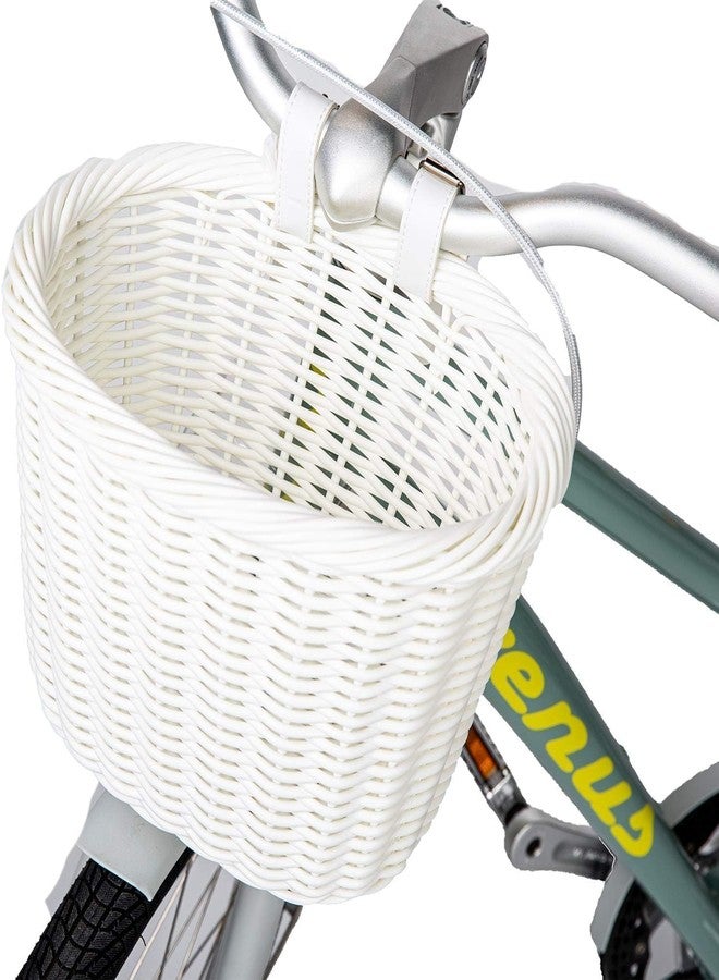 ZUKKA Bike Basket Woven Bike Basket for Adult Bikes Front/Kids Bike Handlebar with Adjustable Leather Straps Waterproof Storage Bicycle Basket, Multi-Colors - Image 1
