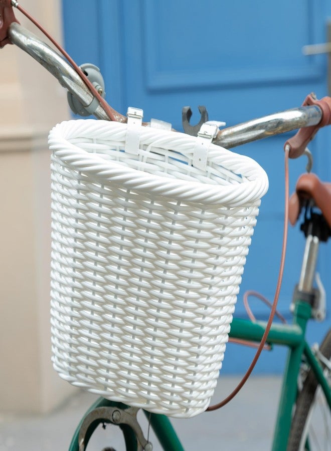 ZUKKA Bike Basket Woven Bike Basket for Adult Bikes Front/Kids Bike Handlebar with Adjustable Leather Straps Waterproof Storage Bicycle Basket, Multi-Colors - Image 2